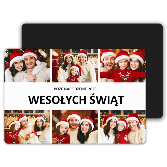 Magnes świąteczny z Twoim zdjęciem 15x10 cm wykończenie matowe