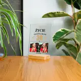 Zdjęcie na szkle akrylowym z dedykacją życie zaczyna się po 30 15x21 cm