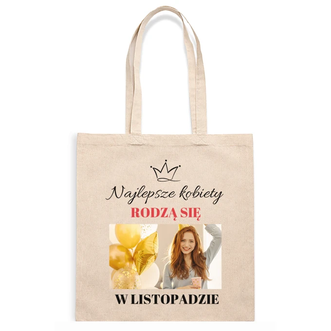 Personalizowana torba ze zdjęciem nadrukiem prezent na urodziny
