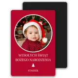 Świąteczny magnes z Twoim zdjęciem i tekstem 7x10 cm wykończenie matowe