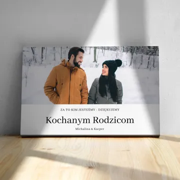 Obraz ze zdjęcia prezent na podziękowanie dla rodziców na ślub 40x30 cm