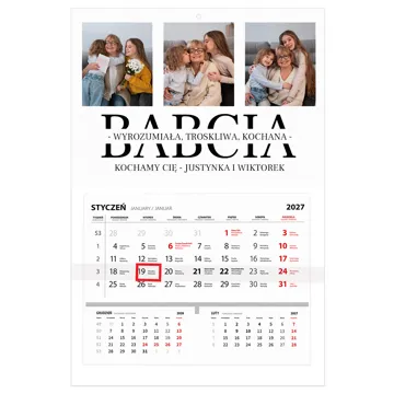 Prezent dla Babci kalendarz ze zdjęciem i podpisem