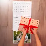 Fotokalendarz trójdzielny z Twoim zdjęciem XL długi planer ścienny z zawieszką 71 cm