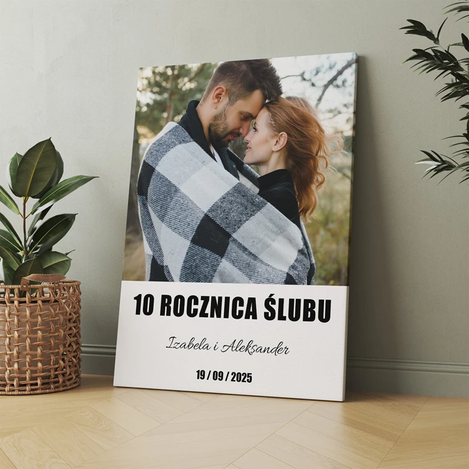 Obraz ze zdjęcia na płótnie 30x40 cm prezent na 10 rocznicę ślubu
