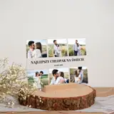 Prezent dla chłopaka na Dzień Chłopaka kolaż zdjęć na szkle personalizacja 21x15 cm