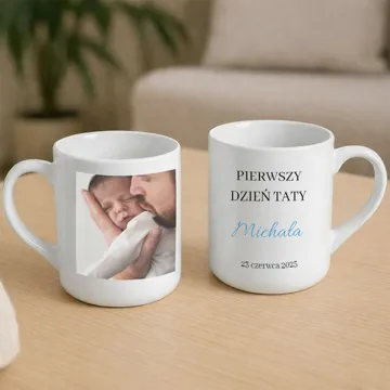 Kubek ze zdjęciami dla Taty prezent na Pierwszy Dzień Ojca z imieniem