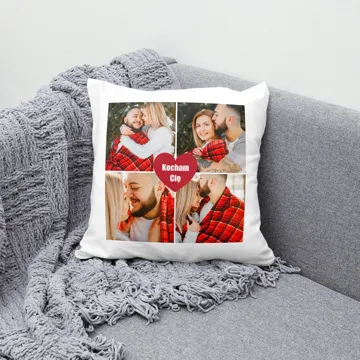 Poduszka ze zdjęć kolaż prezent dla pary zakochanych na walentynki