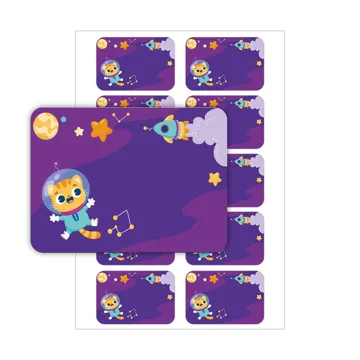 Naklejki na zeszyt książki podręczniki nalepki imienne etykiety astronauta