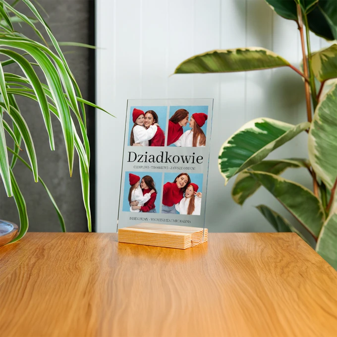 Prezent na dzień babci i dziadka personalizowany ramka ze zdjęć Kochani Dziadkowie z własną dedykacją 15x21 cm