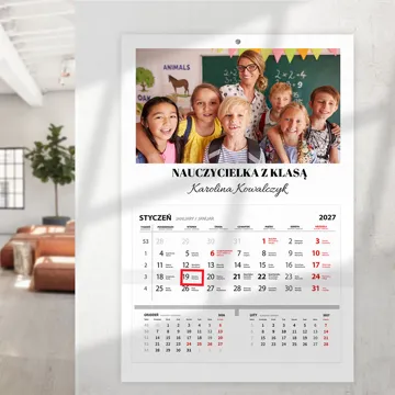 Kalendarz nauczyciela fotokalendarz ze zdjęciem dla nauczyciela jednodzielny na prezent