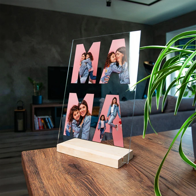 Zdjęcie na szkle dla mamy ramka ze zdjęciem na szkle akrylowym A4