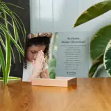 Ramka podziękowanie dla chrzestnych na szkle akrylowym ze zdjęciem i tekstem na komunię 15x21 cm