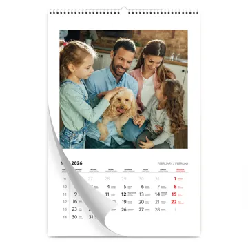 Kalendarz ścienny ze zdjęciami na prezent dla całej rodziny A3 na spirali