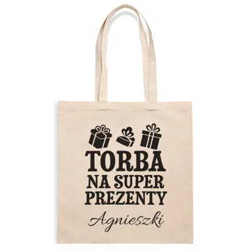 Świąteczna torba z nadrukiem i imieniem na prezent