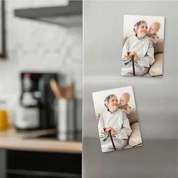 Magnes ze zdjęciem na lodówkę upominek na Dzień Babci i Dziadka 7x10 cm wykończenie matowe