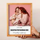 Prezent dla przyjaciółki na 18 urodziny wydruk zdjęcia na płótnie w drewnianej ramie personalizacja 30x40 cm