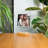 Akrylowe podziękowania dla Rodziców ze zdjęciem i dedykacją na ślub 15x21 cm