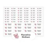 Naklejki na przybory szkolne wodoodporne świnka arkusz 58 sztuk