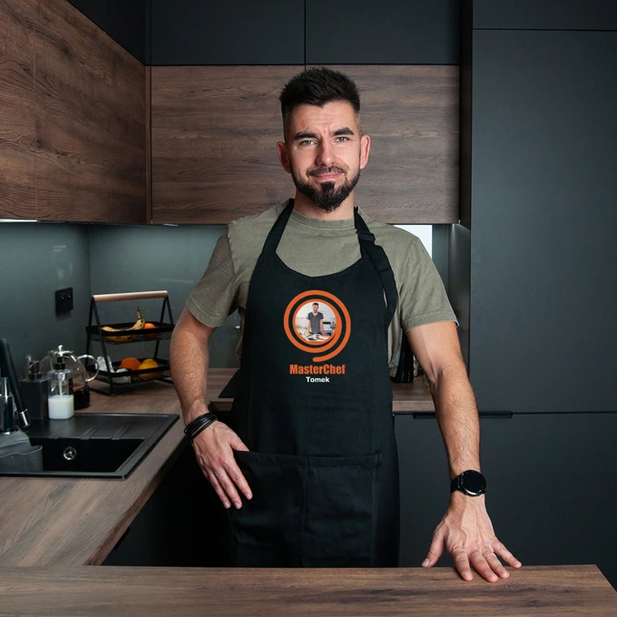 Fartuch kuchenny Masterchef z Twoim zdjęciem imieniem