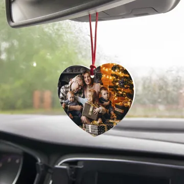 Zawieszka ze zdjęciem do auta na prezent świąteczny