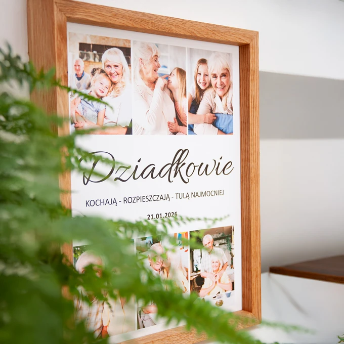 Personalizowany obraz dla Babci i Dziadka na płótnie 30x40 cm w drewnianej ramie