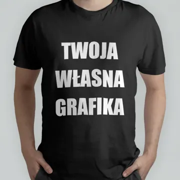 T-shirt koszulka z własnym nadrukiem czarna męska rozm. M