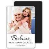 Prezent dla Babci personalizowany magnes ze zdjęciem i podpisem 7x10 cm wykończenie matowe