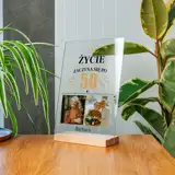 Życie zaczyna się po 50 zdjęcie na szkle akrylowym 21x30 cm