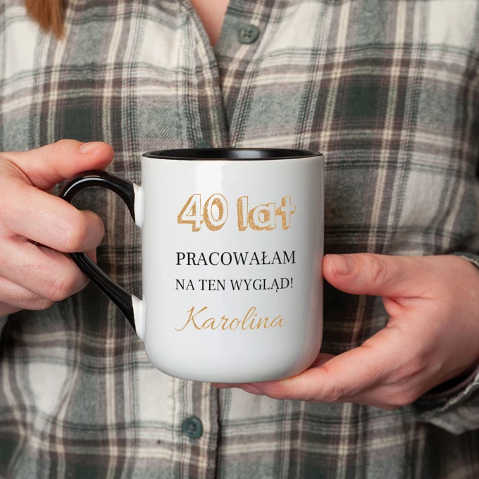 Kubek na 40 urodziny czterdziestkę dla Niej ze zdjęciem imieniem