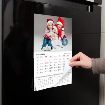 Foto Kalendarz magnes na lodówkę ze zdjęciem A4 wyrywany 3 miesięczne kalendarium
