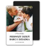 Magnes ze zdjęciem wnuków prezent na pierwszy Dzień Babci i Dziadka 7x10 cm wykończenie matowe