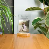 Statuetka ze zdjęciem na szkle prezent na ślub podziękowanie 15x21 cm