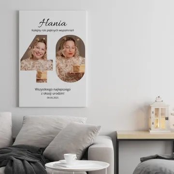 Obraz na płótnie ze zdjęć kolaż zdjęć prezent na 40 urodziny 30x40 cm