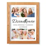 Prezent dla Dziadków kolaż zdjęć w ramie fotoplakat z dedykacją 30x40 cm