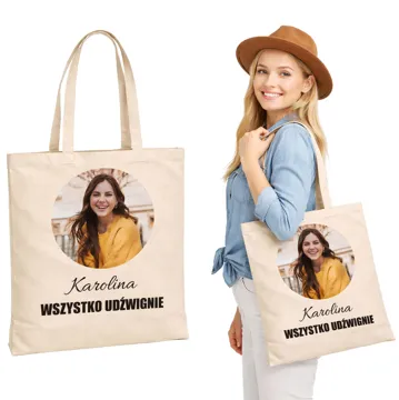 Torba na zakupy z Twoim zdjęciem imieniem