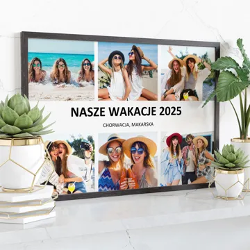 Kolaż zdjęć z wakacji fotoplakat z personalizacją 50x70 cm