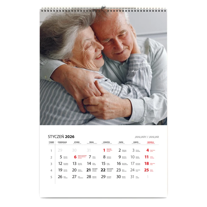 Fotokalendarz na prezent dla Dziadków 13-stronicowy duży format A3+ Twoje zdjęcia