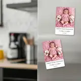 Magnes na lodówkę ze zdjęciem Podziękowanie dla gości Chrzest Roczek 7x10cm wykończenie matowe