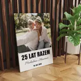 Prezent na 25 rocznicę ślubu obraz ze zdjęcie na płótnie z Twoim tekstem 30x40 cm
