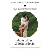 Kalendarz ścienny ze zdjęciami na prezent dla pary zakochanych A3 na spirali