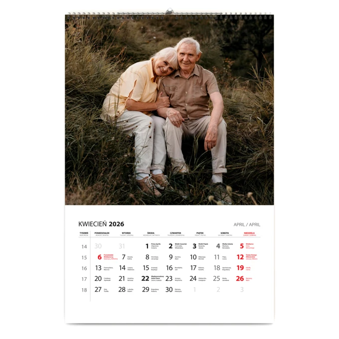 Fotokalendarz na prezent dla Dziadków 13-stronicowy duży format A3+ Twoje zdjęcia