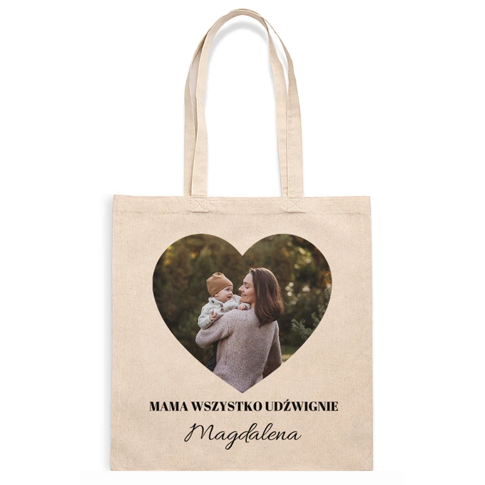 Prezent dla mamy personalizowana torba ze zdjęciem własnym nadrukiem
