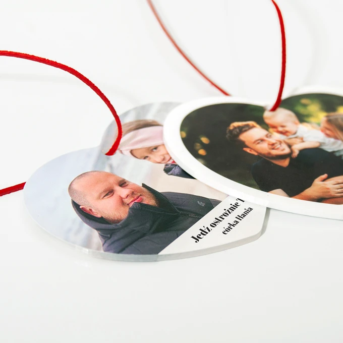 Prezent na Dzień Chłopaka personalizowana zawieszka do auta ze zdjęć