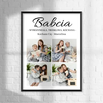 Plakat ze zdjęć kolaż prezent dla Babci na Dzień Babci 50x70 cm
