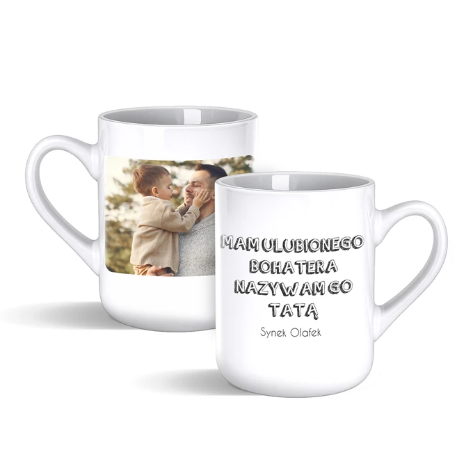 Kubek ze zdjęciem prezent dla taty ulubionego bohatera