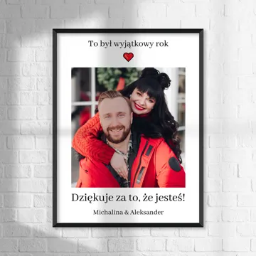 Plakat ze zdjęciem dla pary zakochanych prezent na Walentynki 50x70 cm