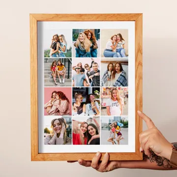 Fotoobraz w ramce drewnianej kolaż zdjęć na płótnie 30x40 cm