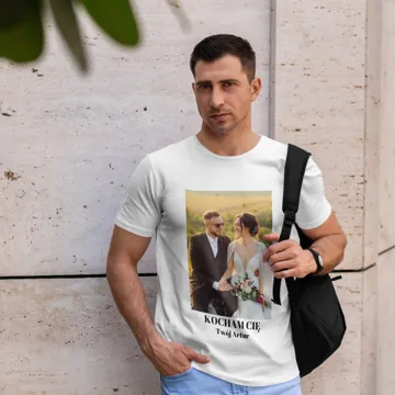 Koszulka z Twoim nadrukiem grafiką napisem personalizowana biała męska rozm. XL