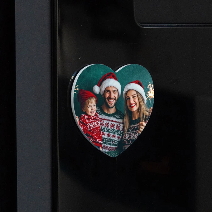 Magnes akrylowy ze zdjęciem na lodówkę serce full foto