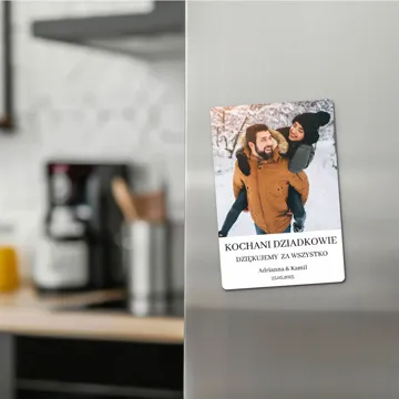 Podziękowania dla Dziadków na ślub foto magnes ze zdjęciem tekstem 10x15 cm wykończenie matowe